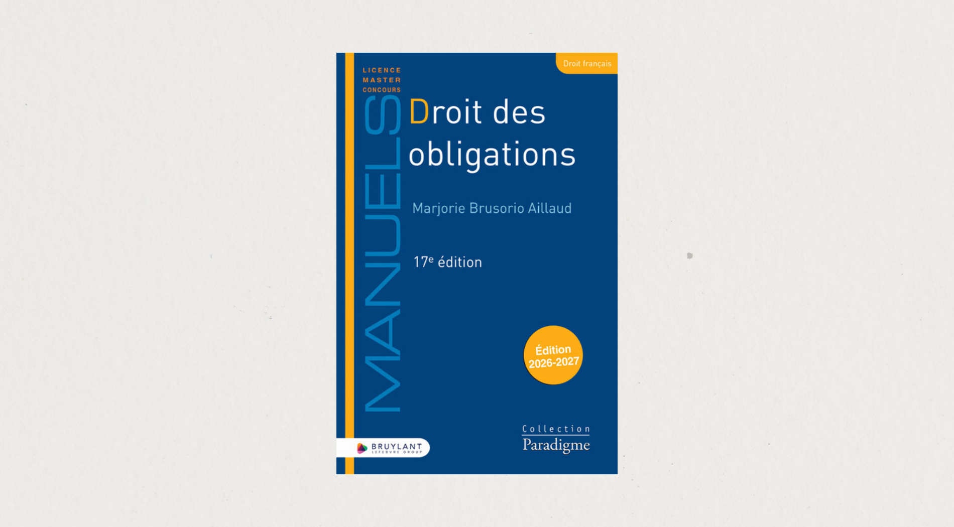Illustration de l'article  Droit des obligations 2026-2027 - 17e édition